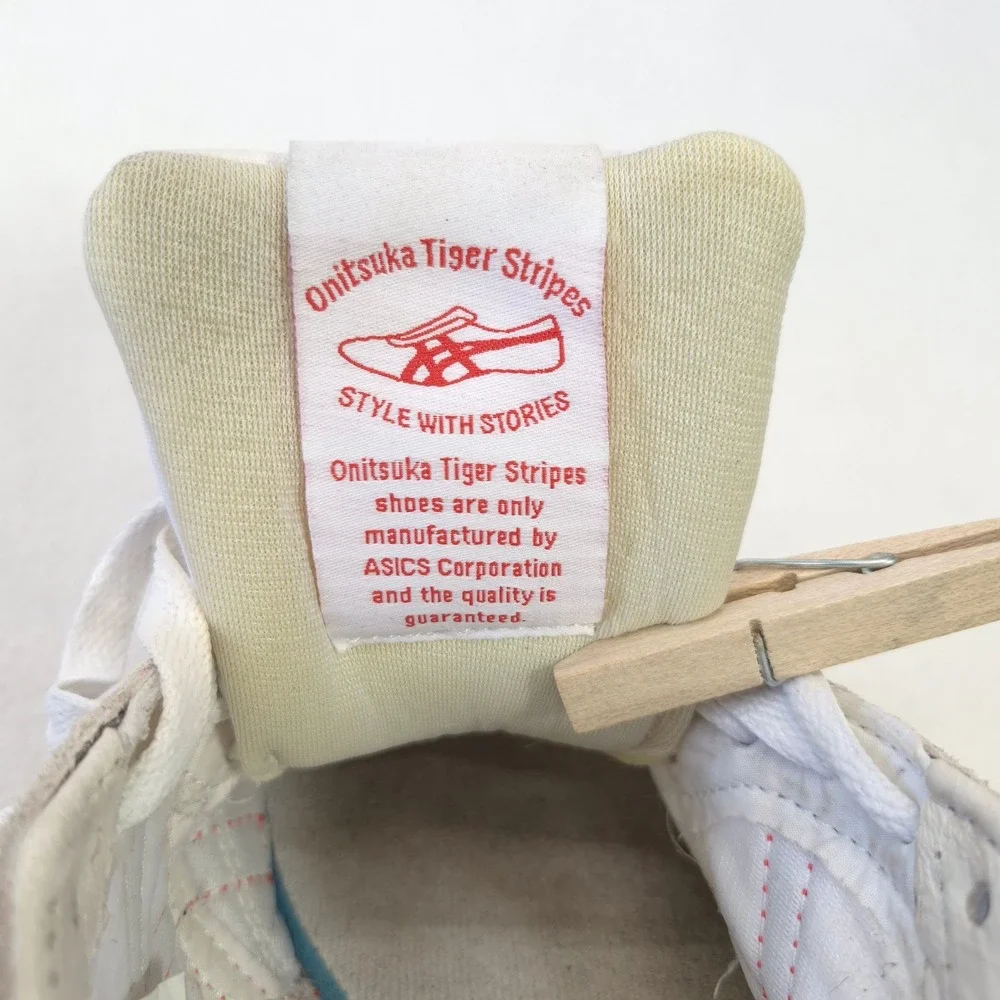 Onitsuka Tiger Serrano White Red Leather Suede Sneakers Mens 5 Womens 6.5